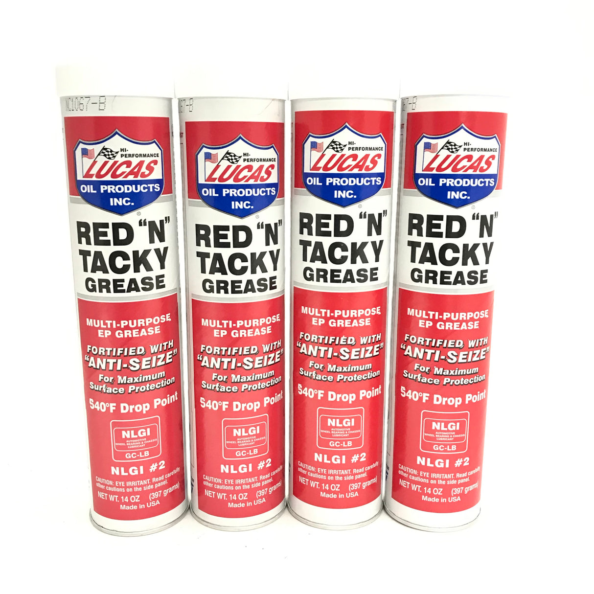 LUCAS 10005-4 PACK 14oz Red 'N' Tacky Lithium Grease Water Resistant Lube Anti-Seize