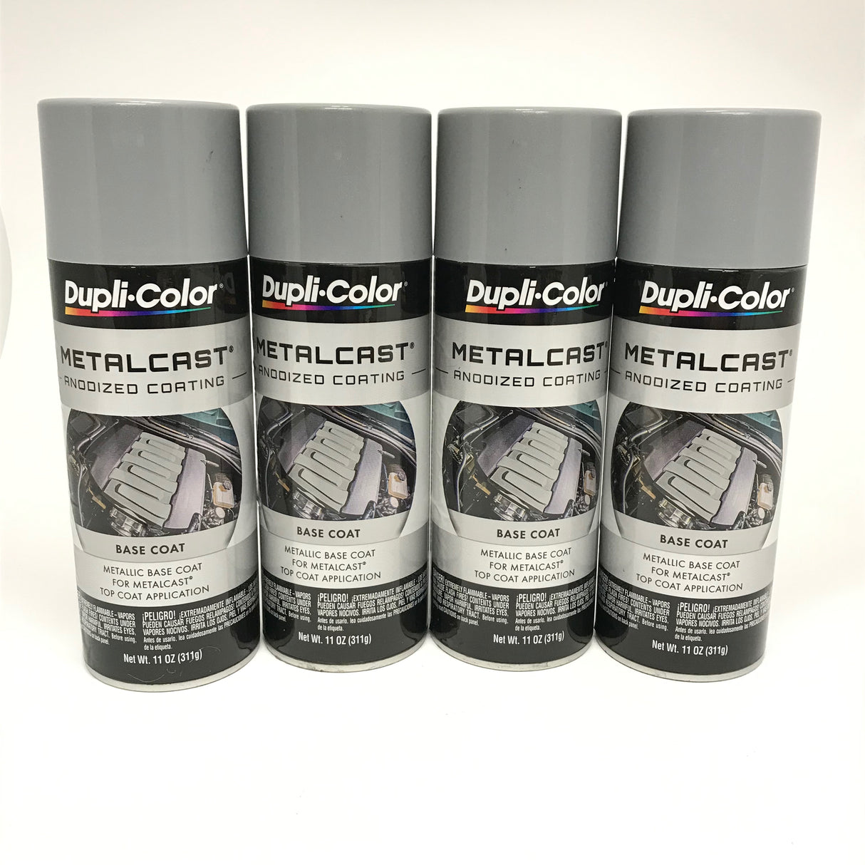Duplicolor MC100 - 4 Pack Metalcast Bright Metal Coat Anodized Automotive Paint - 11 oz