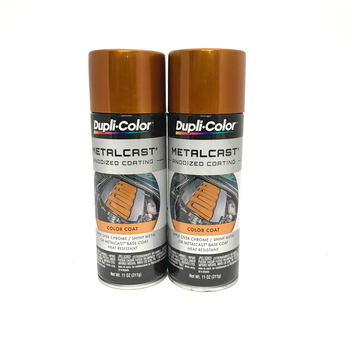 Duplicolor MC205 - 2 Pack Metalcast Orange Copper Anodized Automotive Paint - 11 oz