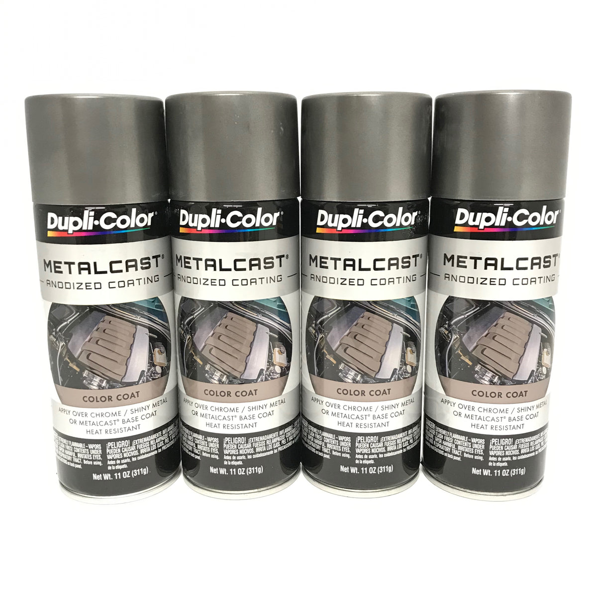 Duplicolor MC206-4 PACK MetalCast SMOKE Anodized Heat Resistant Coating - 11oz