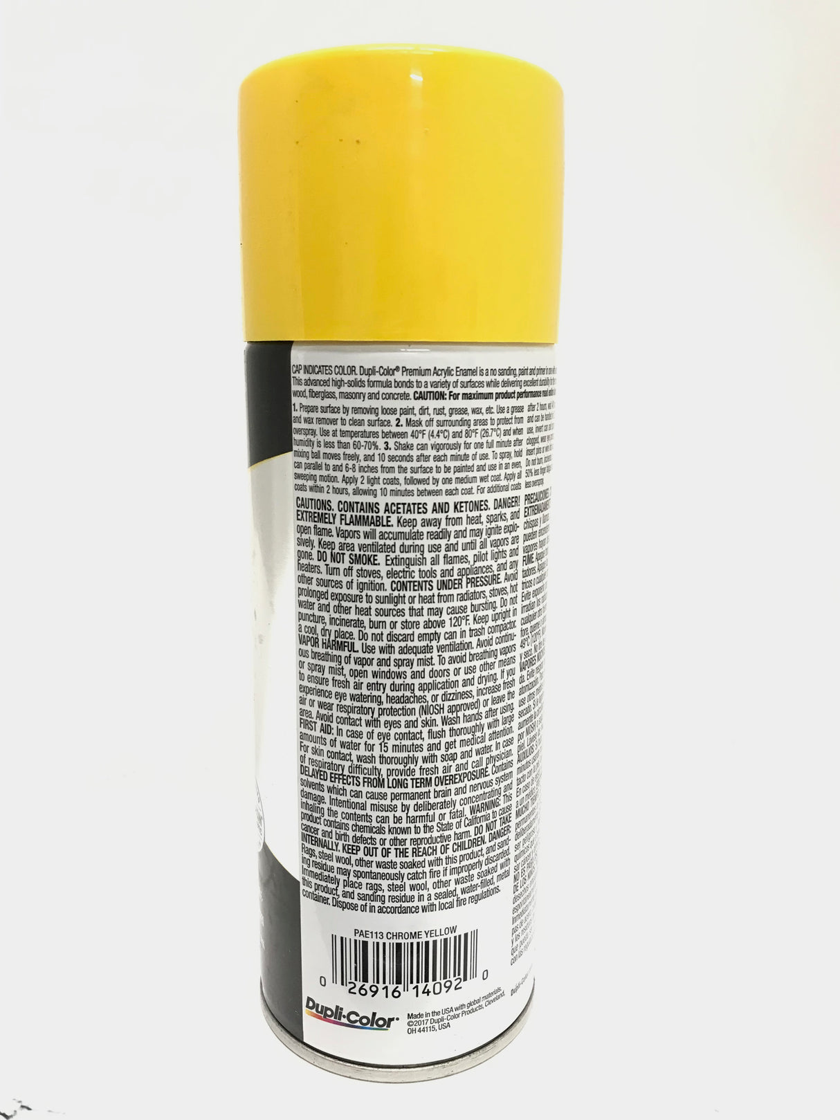 Duplicolor PAE113-4 PACK CHROME YELLOW Premium Acrylic Enamel - Rust Protection - 12 OZ