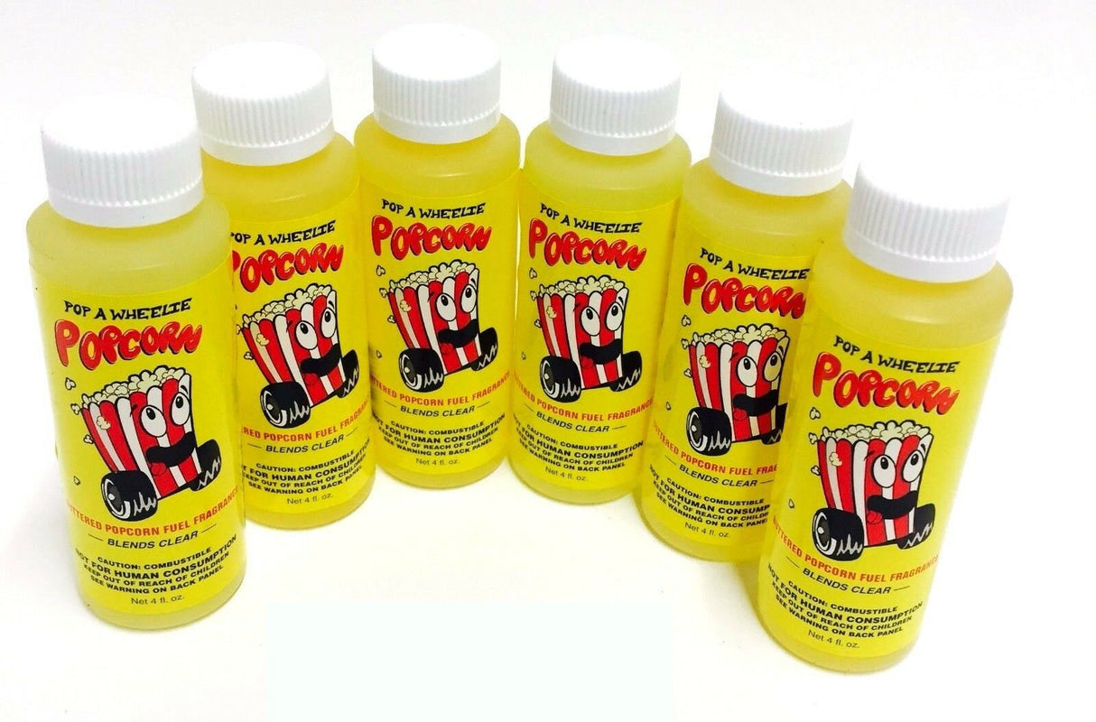 Power Plus Lubricants-6 PACK POPCORN Fuel Fragrance for Car, Motorcycle, ATV, IMCA - 4 fl oz