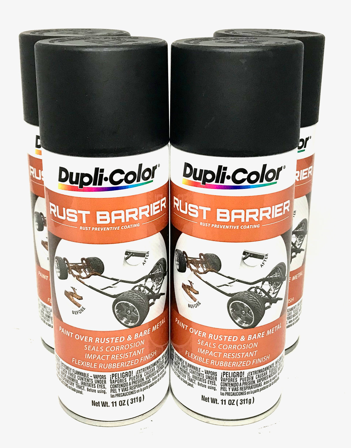 Duplicolor RBA100 4 PK Rust Barrier Flat Black - Rust Preventive Coating - 11 oz