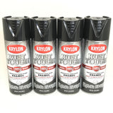 KRYLON RTA9202-4 PACK GLOSS BLACK Rust Tough Protective Enamel - Quick Dry - 40% Stronger - 12 oz Aerosol