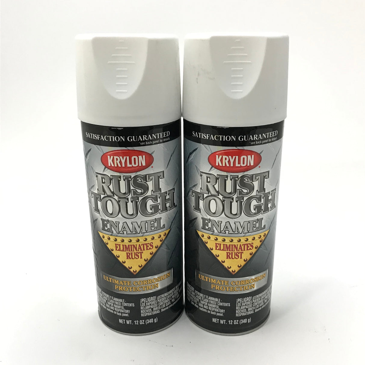 KRYLON RTA9219-2 PACK FLAT WHITE Rust Tough Protective Enamel - Quick Dry - 40% Stronger - 12 oz Aerosol