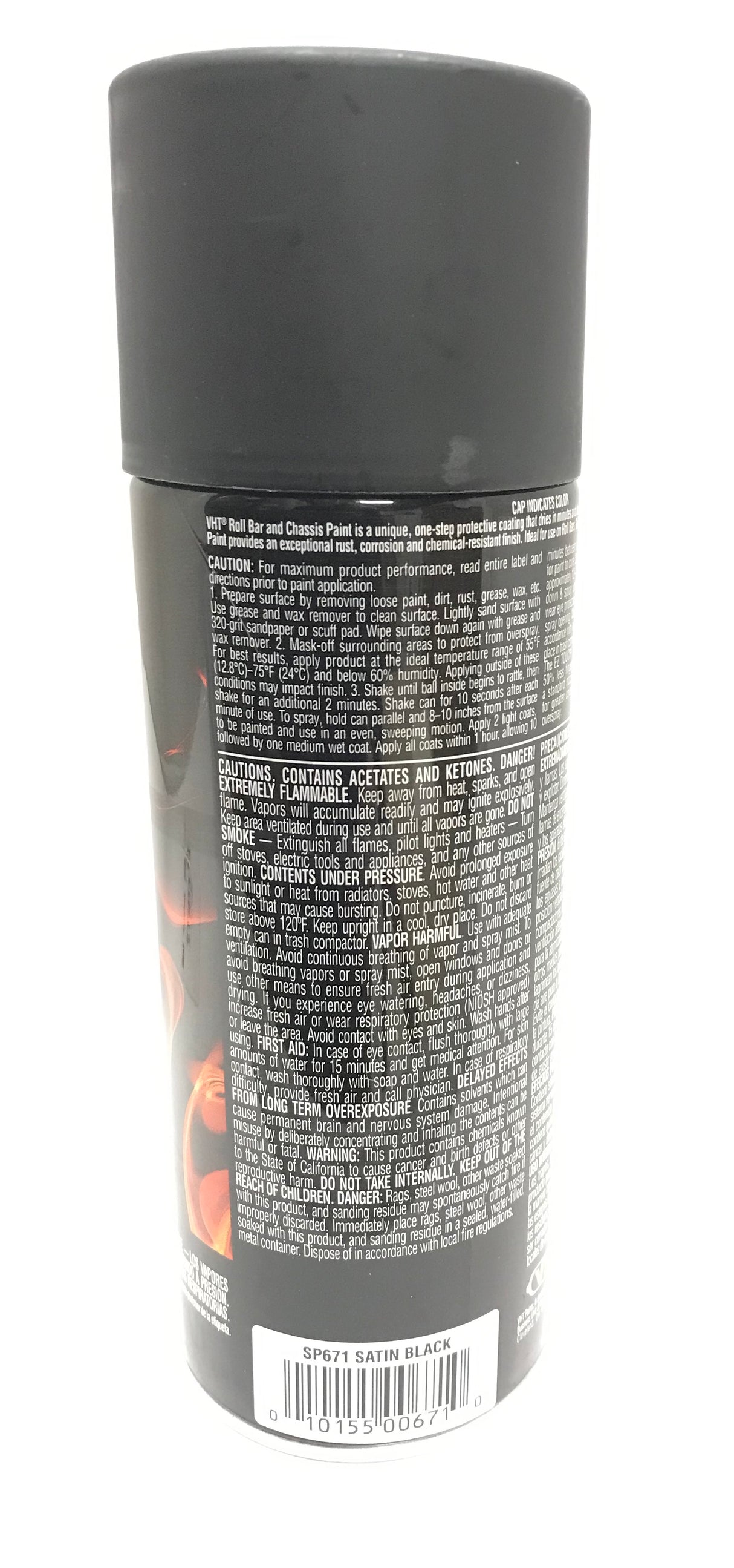 VHT SP671 High Temperature SATIN BLACK Roll Bar and Chassis Paint - 11 oz