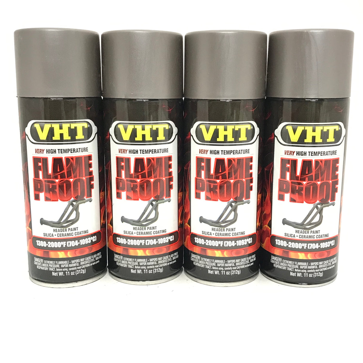 VHT SP998-4 PACK CAST IRON High Temperature Flame Proof Header Paint - 11 oz