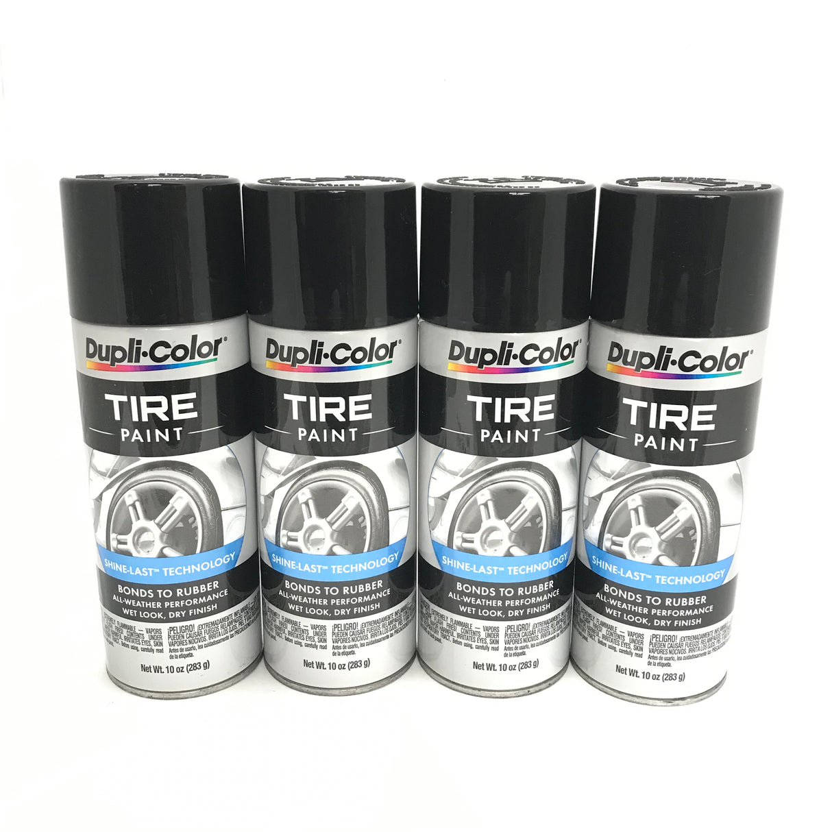Duplicolor TP101-4 PACK BLACK All Weather Long-lasting Tire Paint - 11oz Aerosol